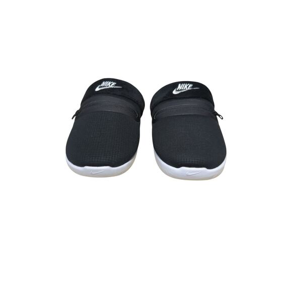 Nike Burrow Slippers Black White Comfy Women's Size 5 Zipper Pocket - Picture 2 of 6